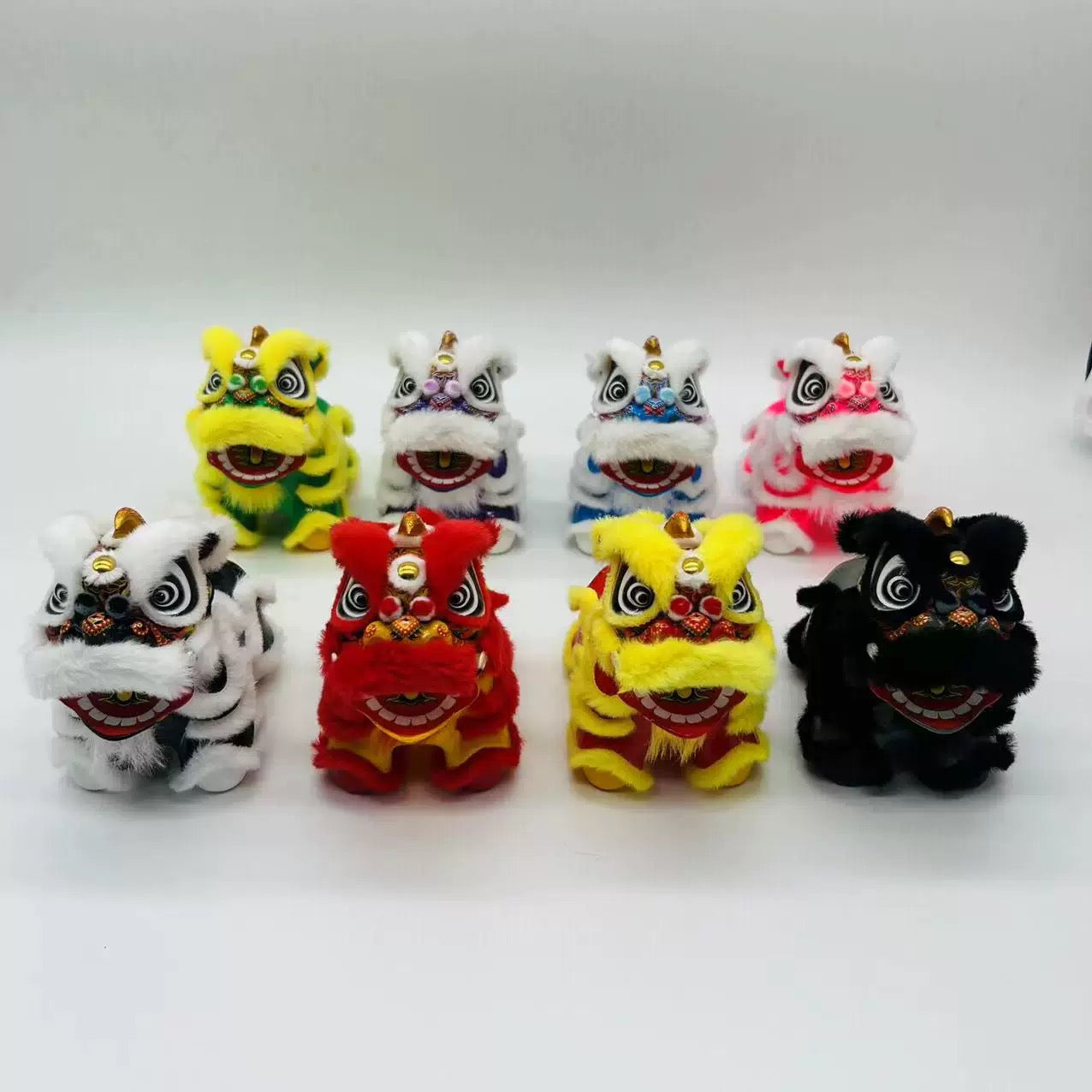 Fortune Beckoning Mini Lion Dance Figurine | Tiny Guardian Statue