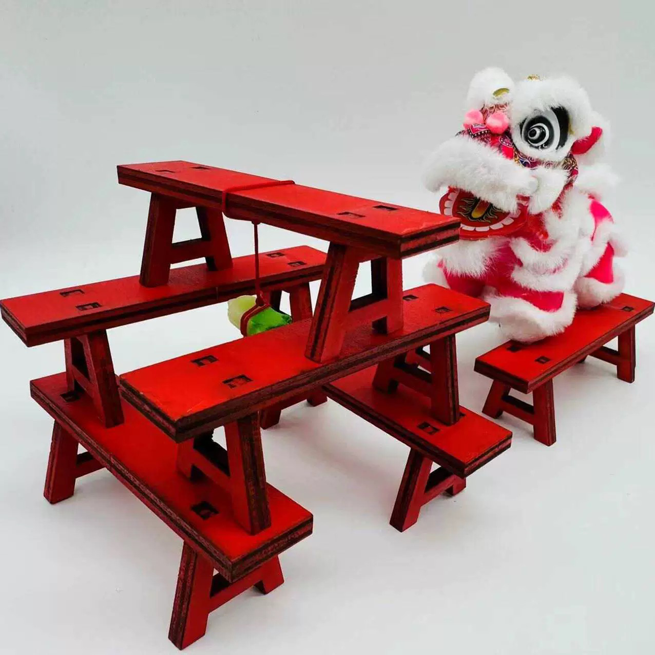 【Artisan Woodcraft】Miniature Lion Dance Stool Model