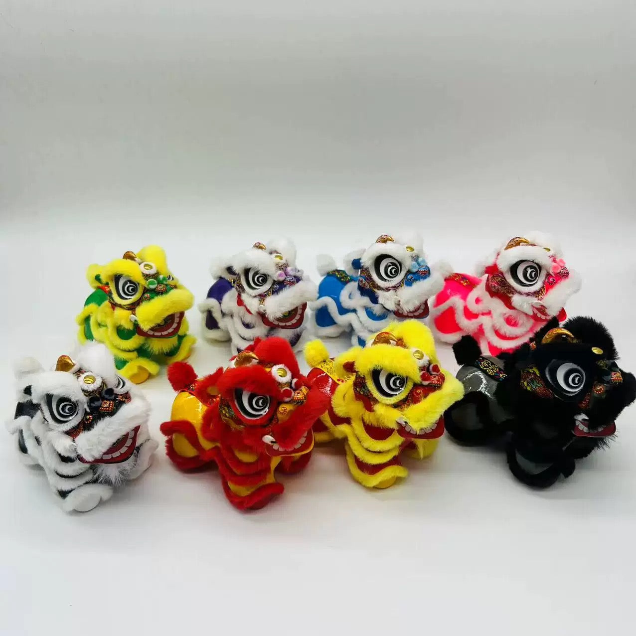 Fortune Beckoning Mini Lion Dance Figurine | Tiny Guardian Statue