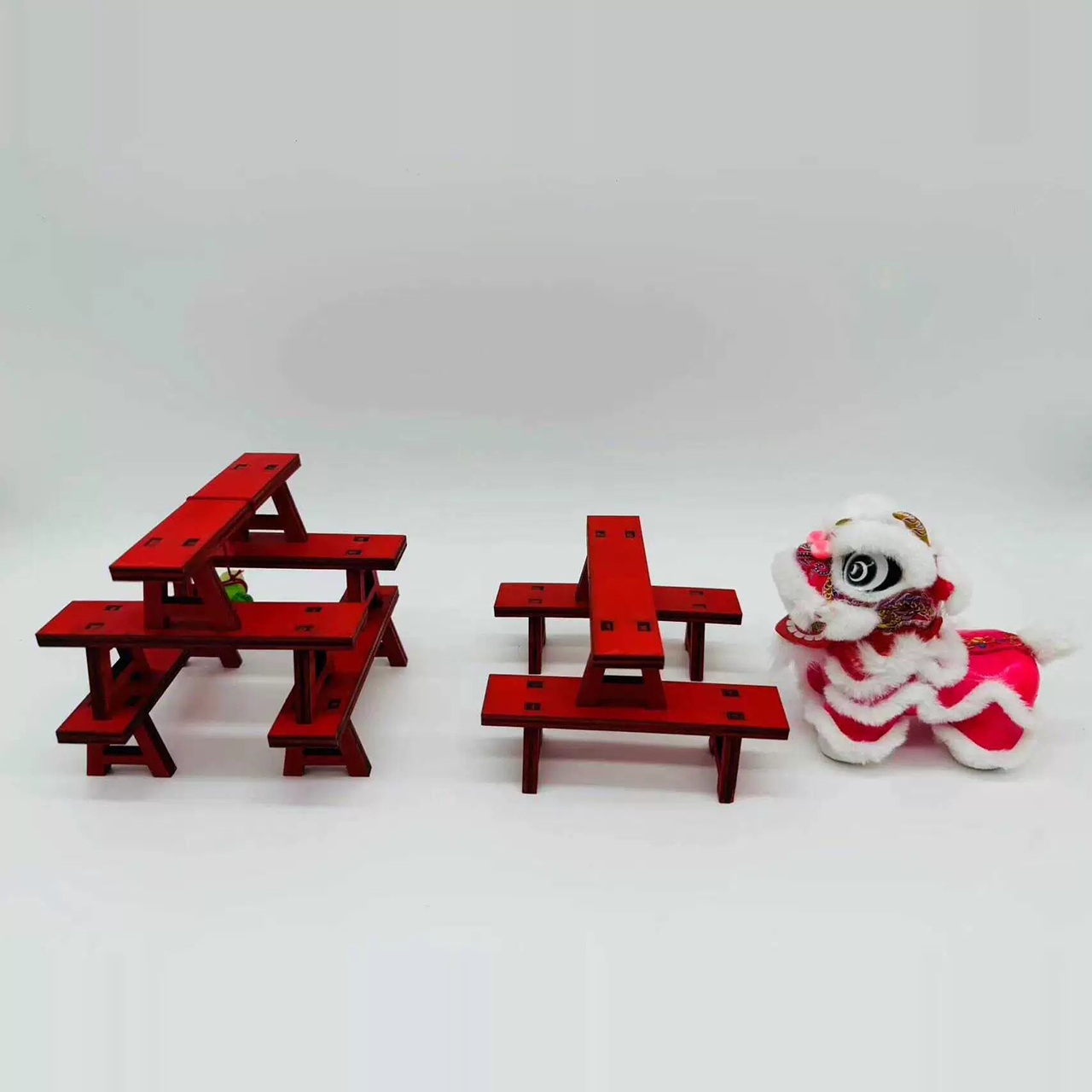 【Artisan Woodcraft】Miniature Lion Dance Stool Model