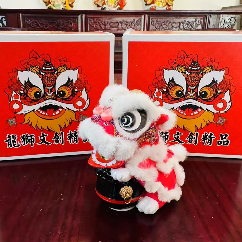 Auspicious Lion Drum Ornament